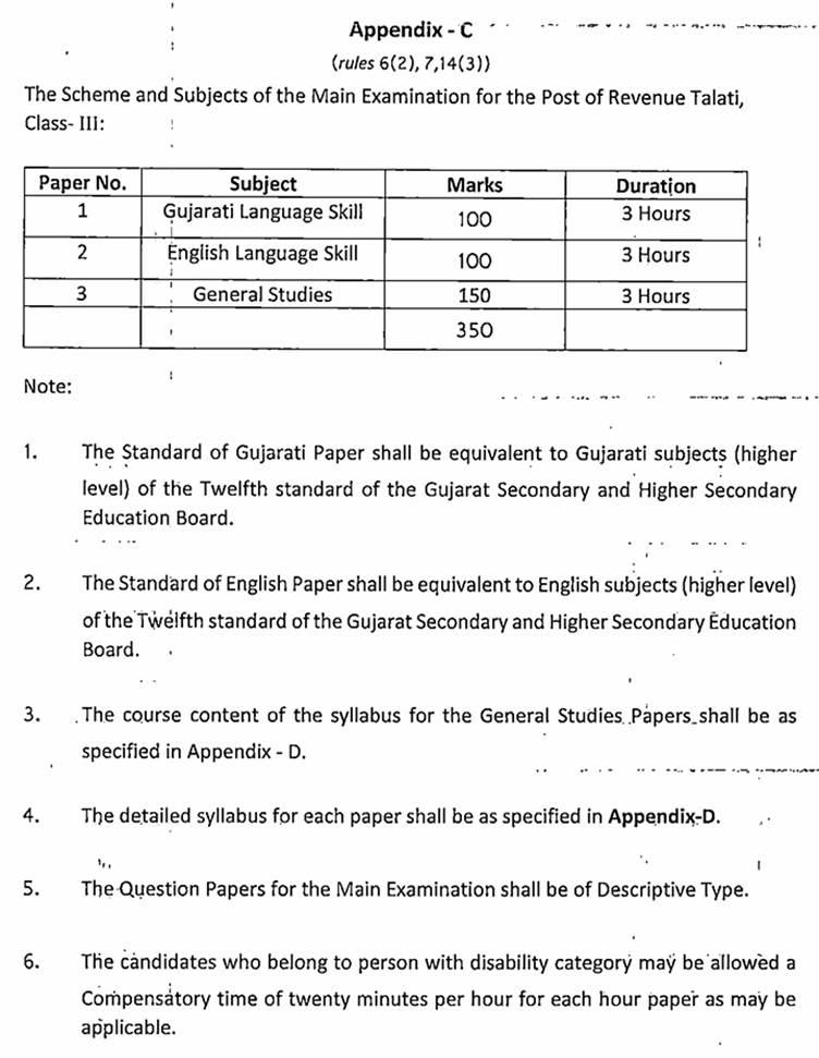 Revenue Talati Syllabus 2025 Appendix-C