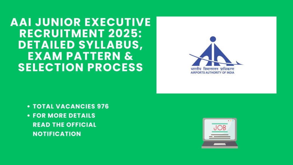 AAI Junior Executive Syllabus 2025: Detailed Syllabus, Exam Pattern & Selection Process