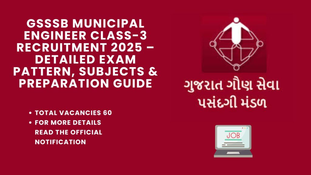 GSSSB Municipal Engineer Recruitment Syllabus 2025 – Detailed Exam Pattern, Subjects & Preparation Guide