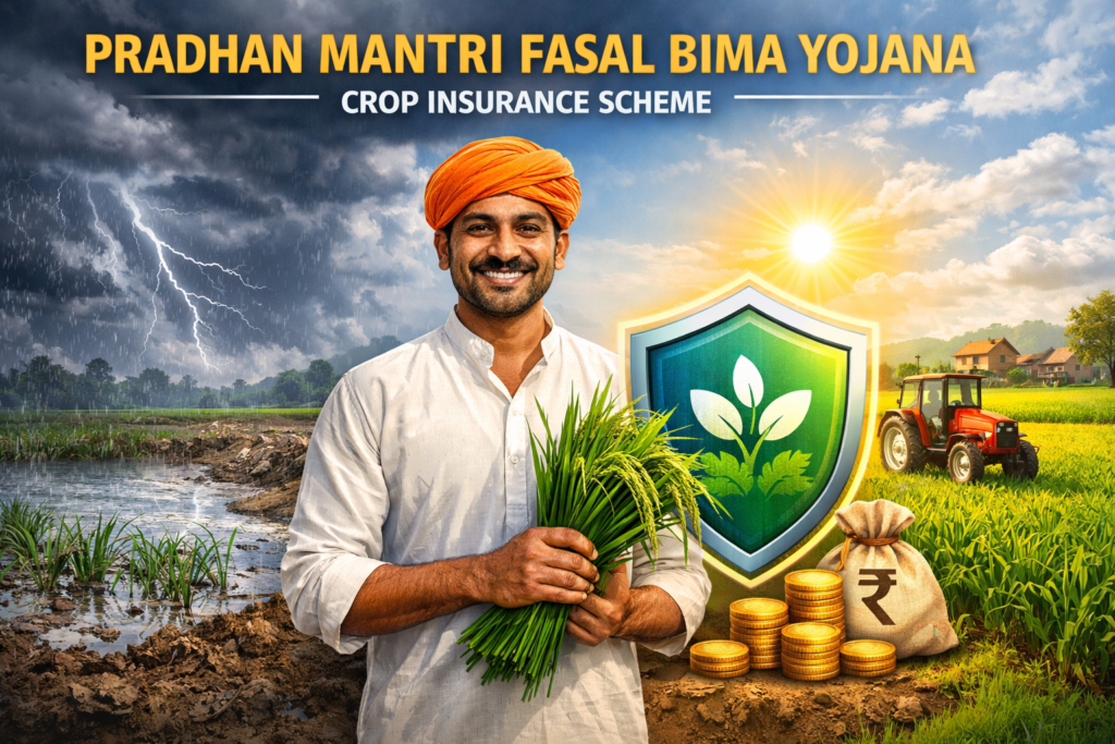 PMFBY Scheme 2026 crop insurance scheme helping Indian farmers protect crops from natural disasters
